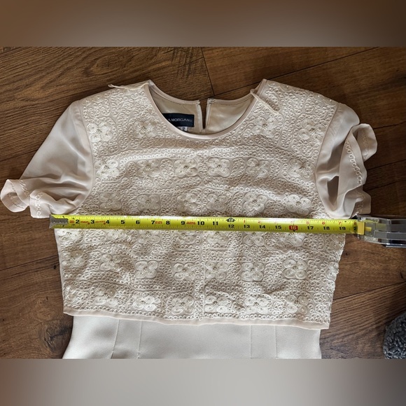 Vintage Donna Morgan Lace Overlay Formal Dress Champagne Ivory Size 12 - Picture 8 of 10